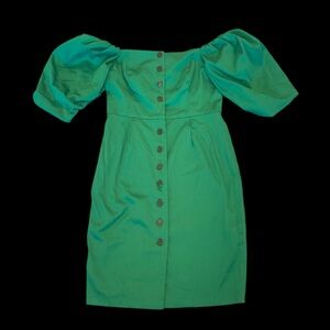 Vince Camuto‎ Green Button-Front Midi Dress